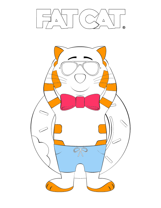 19+ Fat Cat Coloring Page