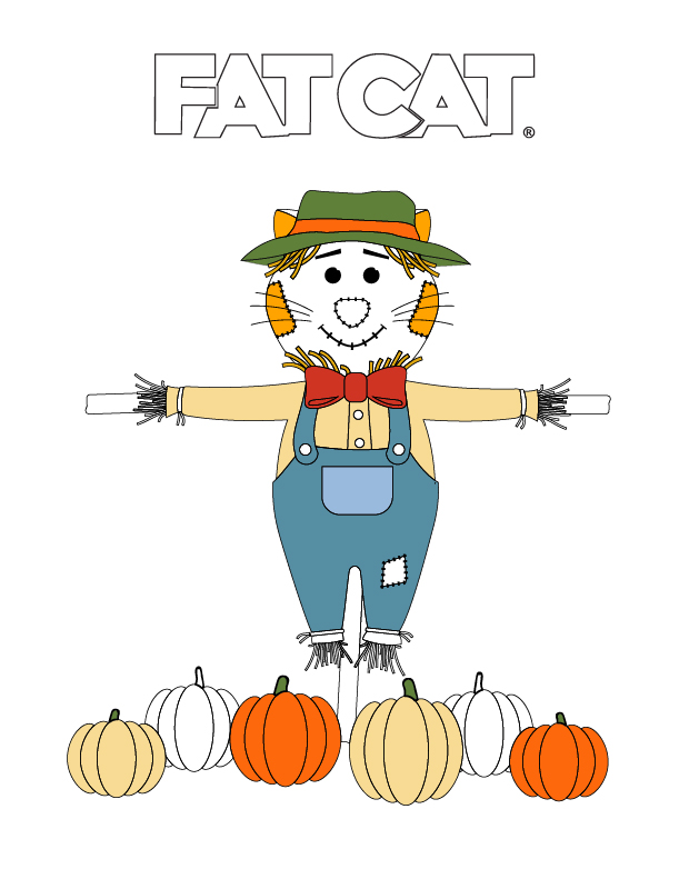 FATCAT Scarecrow Coloring Page